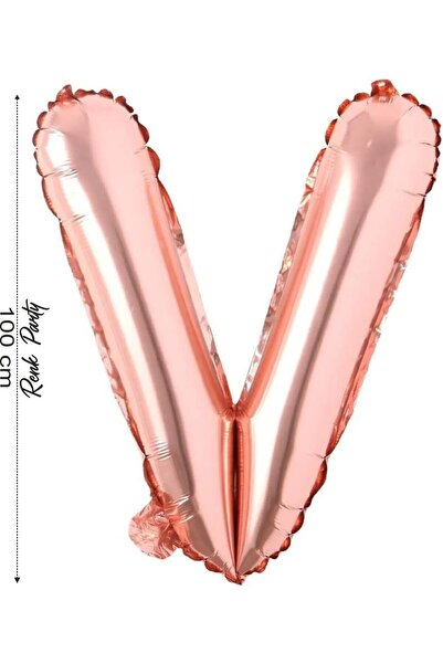 renk party Foil Balloon Letter V Helium Balloon 100 cm Rose Color - Letter V ...