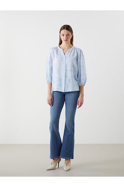 LC Waikiki Open Collar Openwork Jacquard Women's Blouse