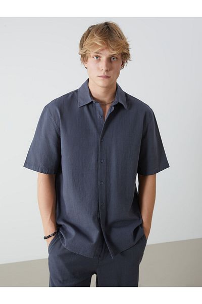 LC Waikiki Comfortable Fit Short Sleeve Linen Look Men's Shirt