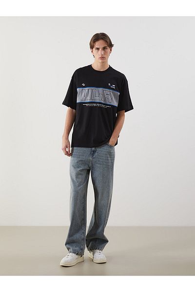 LC Waikiki Crew Neck Printed Combed Cotton Men's T-Shirt