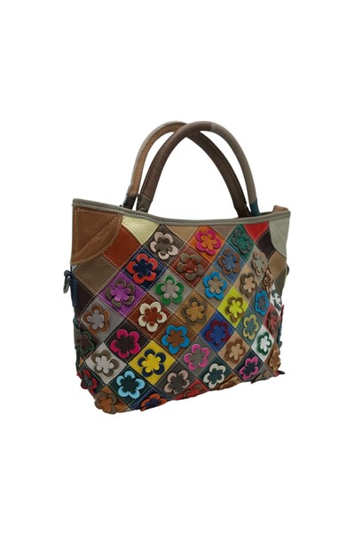 EVoStyle Geantă Damă EVoStyle Jasmine 6322-1, Piele Naturală, Multicolor