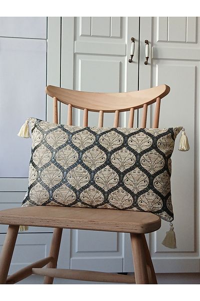 ARVA Home Throw Pillow Pillows Παραδοσιακή Οθωμανική Αυθεντική Μοτίβο Φουντωτή Μαξιλαροθήκη 50Χ30