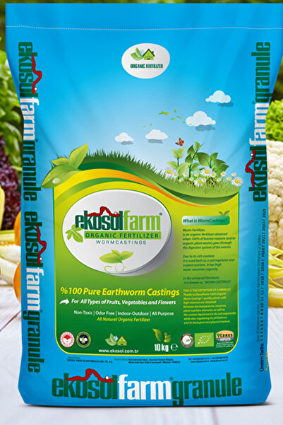 EkosolFarm %100 Solucan Gübresi 10 Kg + Sıvı Solucan Gübresi 1 Litre