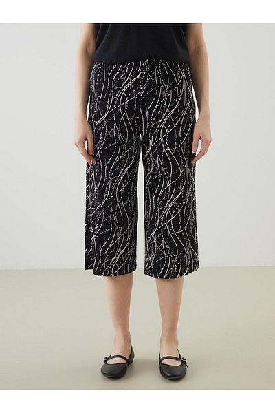 LC Waikiki Patterned Women's Capri with Elastic Waist
