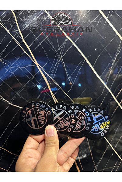 Muhtelif Alfa Romeo Logolu Jant Göbeği Arması Sticker 56 Mm 4 Adet