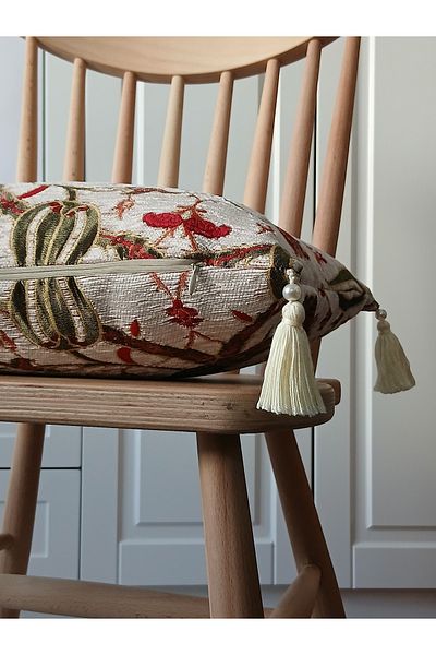 ARVA Home Throw Pillow Pillows Παραδοσιακή Οθωμανική Αυθεντική Μοτίβο Φουντωτή Μαξιλαροθήκη 50Χ30