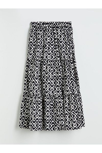 LC Waikiki Patterned Katkat Skirt with Elastic Waist