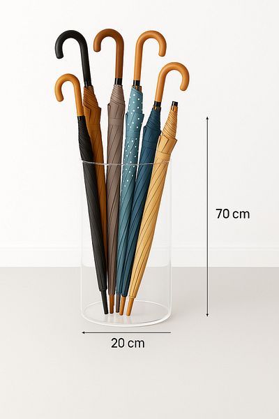 Pleksi Marketi Plexiglass Transparent Umbrella Box 20X70Cm --1 Pcs--