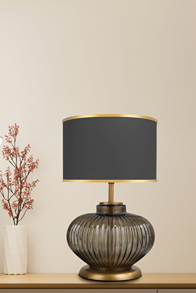 MINIMAL ETICARET VE BILGI TEKNOLOJILERI Ellipse Transparent Black - Gray - Glass Lampshade