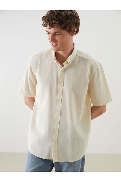 LC Waikiki Regular Fit Short Sleeve Linen Blended Men's Shirt