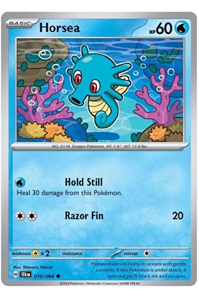 Pokemon TCG - بطاقة لعب هورسيا ريفيرس هولو 10/64 (مرخصة - مشتركة)
