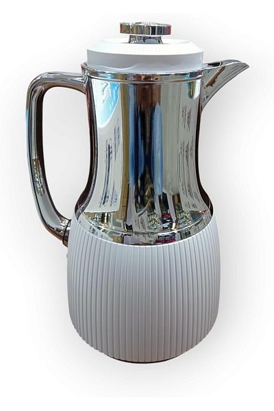Other 1.0L Thermos - Elegant White & Silver – Eco-Friendly, Leak-Proof, 24-Hour Hot & Cold Retention