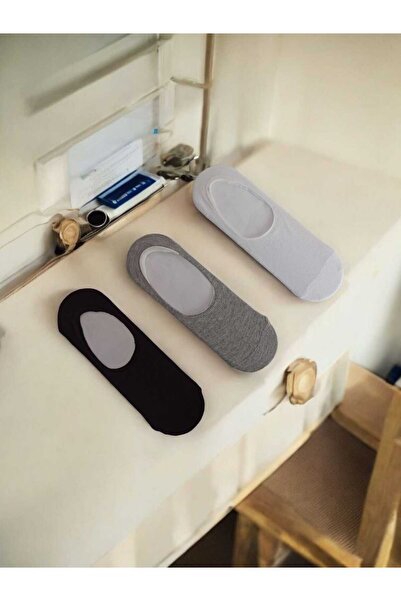 HAYEL Мъжки чифт от 3 черни, бели и сиви памучни обикновени балерини