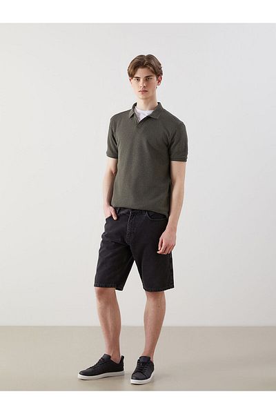 LC Waikiki Polo Neck Men's Textured T-Shirt