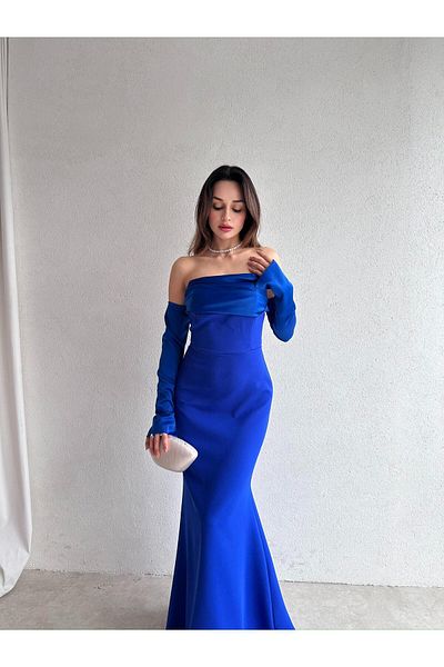 Mooi Butik Rochie Maxi 5082 - Saks Blue