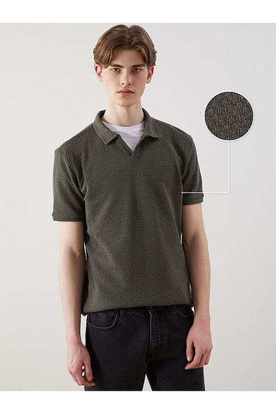 LC Waikiki Polo Neck Men's Textured T-Shirt