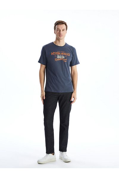 LC Waikiki Crew Neck Short Sleeve Printed Combed Cotton Men's T-Shirt