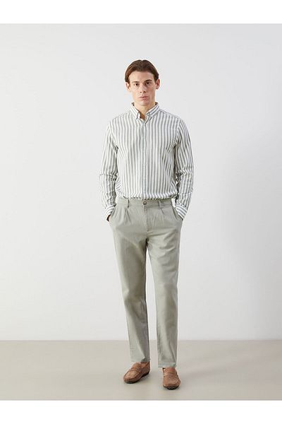 LC Waikiki Regular Fit Long Sleeve Striped Poplin Men's Shirt