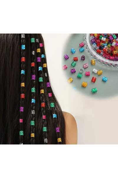 Bacoss Bohemian Hair Braiding Rings - Sada barevných náušnic do vlasů, 10 ks ozdob do vlasů (BC-1143).