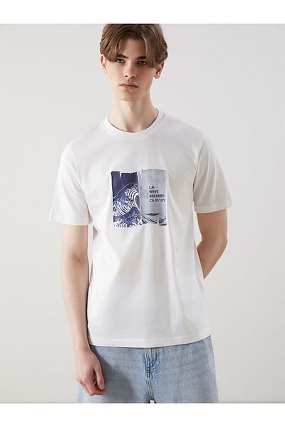 LC Waikiki Crew Neck Short Sleeve Printed Combed Cotton Men's T-Shirt