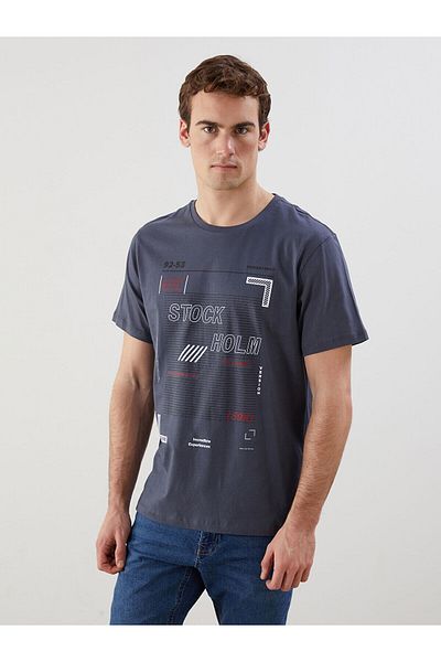 LC Waikiki Crew Neck Short Sleeve Printed Combed Cotton Men's T-Shirt