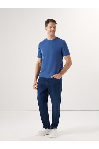 LC Waikiki Tricou texturat pentru bărbați cu mânecă scurtă cu decolteu