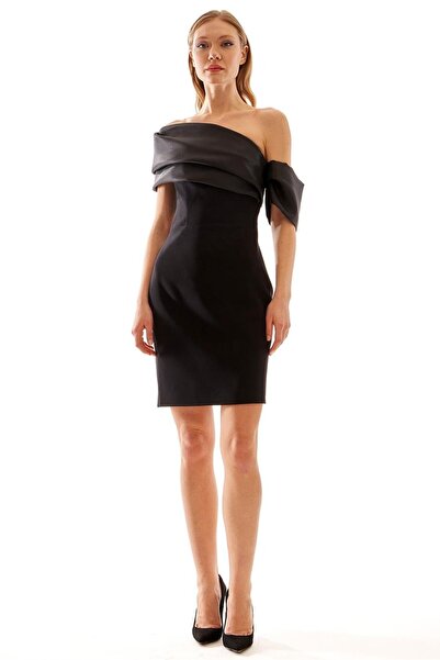 Elbisemhazır Omuz Dekolteli Kadın Mini Abiye Elbise