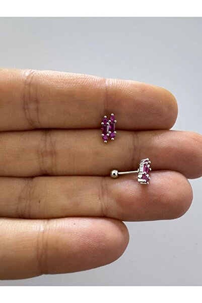 Arescollection ZİRKON TAŞLI HELİX TRAGUS LOBE UYUMLU 1 ADET PİERCİNG KÜPE