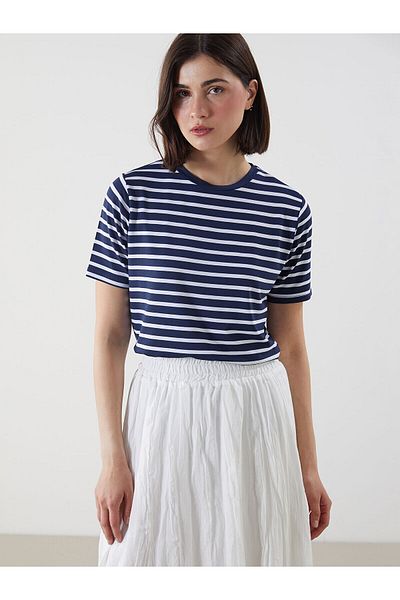 LC Waikiki Tricou de damă cu dungi cu gât