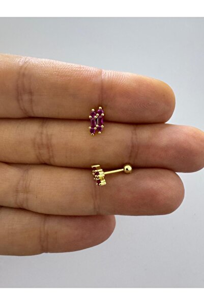 Arescollection ZİRKON TAŞLI HELİX TRAGUS LOBE UYUMLU 1 ADET PİERCİNG KÜPE