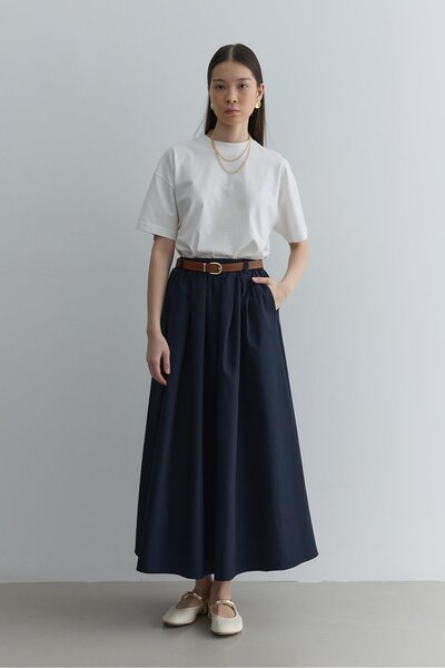 Fahhar Στενή φούστα Navy Blue