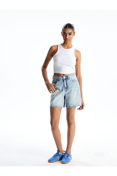 LC Waikiki High Waist Mom Fit Women's Jean Shorts