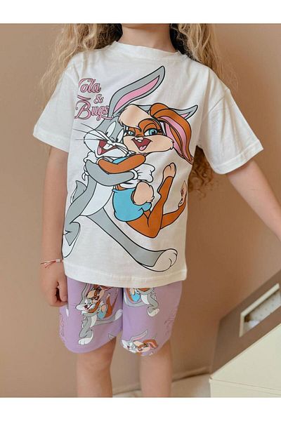 YİGİT BUTİK Set pentru fete Yigit Boutique cu pantaloni scurți imprimați