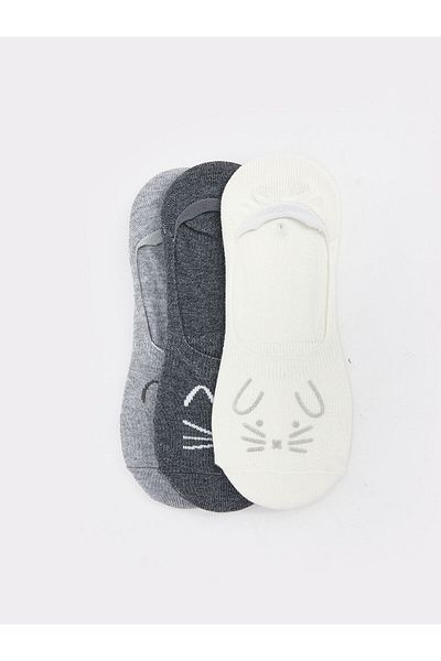 LC Waikiki Printed Women's Ballerina Socks 3-Pack