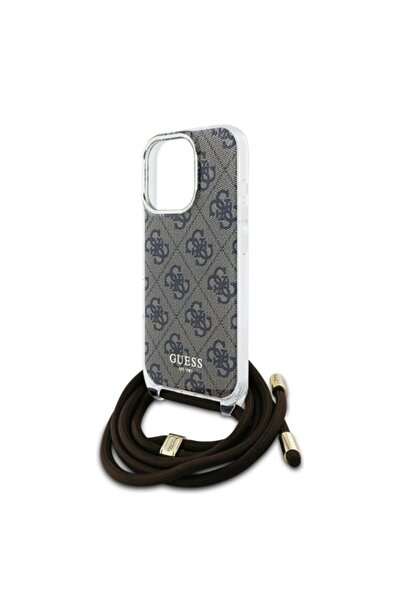 Guess Θήκη για iPhone 16 Pro με καλώδιο, εκτύπωση Crossbody 4G, Guess - Καφέ