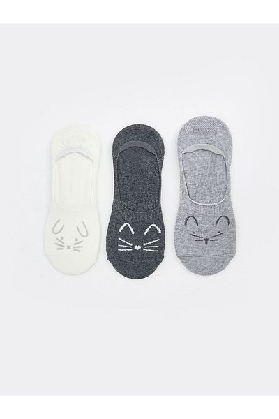 LC Waikiki Printed Women's Ballerina Socks 3-Pack