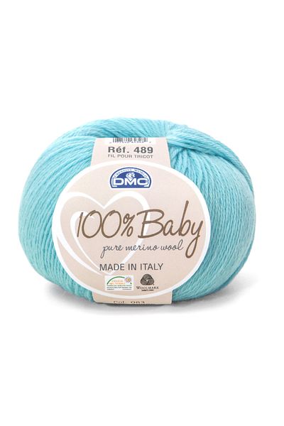 Dmc Wool yarn for knitting and crocheting 100% Baby Pure Merino Wool, 50g/225m, light blue/83