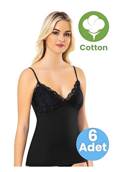 Uniquetrenders Жіночий 6-панельний майка з бретельками та мереживом