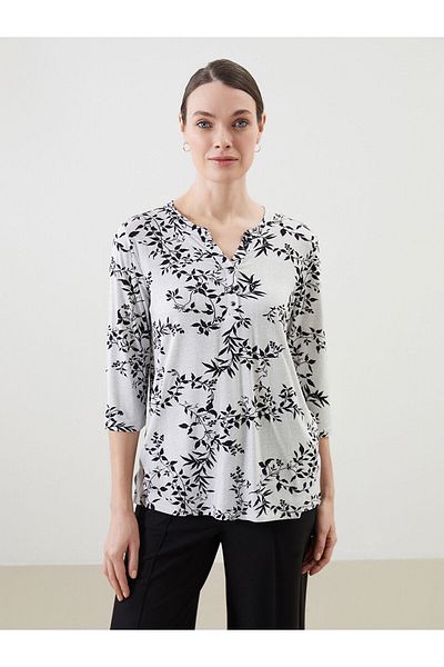 LC Waikiki Women's Flowering Collar Blouse