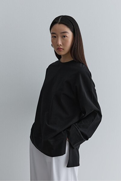 Fahhar Thick Folded Sweatshirt Black