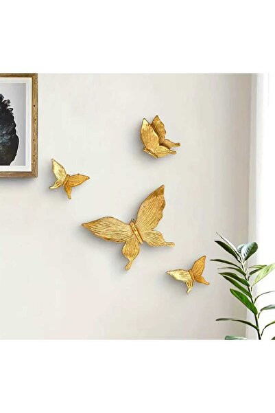 rakaymu 4 Parça Kelebek Duvar Süsü Ev Dekoru Duvar Dekorasyonu Biblo Obje
