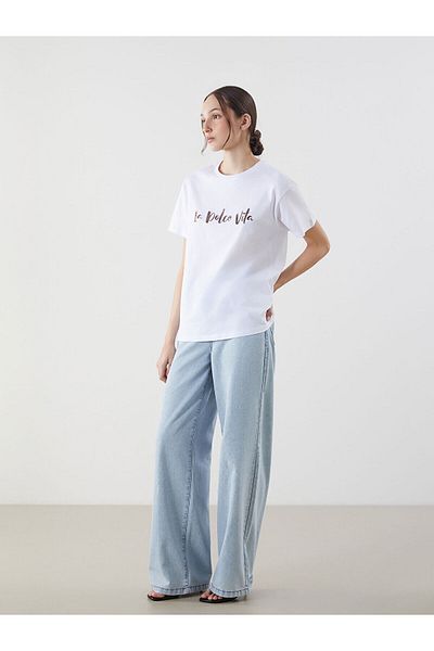 LC Waikiki Tricou de damă cu imprimeu cu gât crew