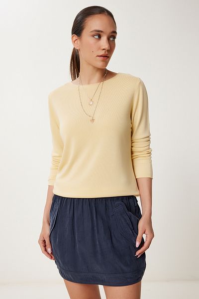 Lovelyİstanbul Basic Seasonal Μπλούζα Βισκόζης ΚΙΤΡΙΝΗ LUS0132