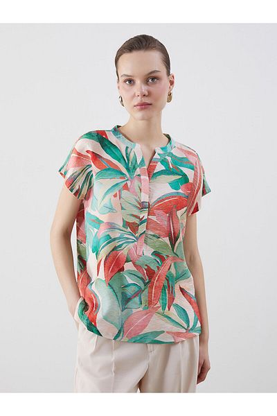 LC Waikiki Women's Flowering Collar Blouse