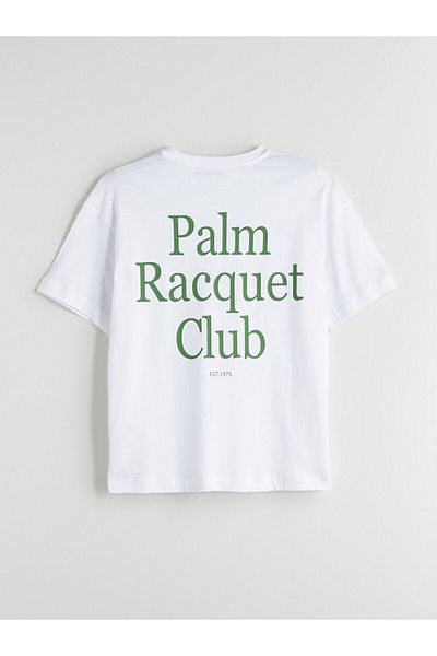 LC Waikiki Tricou de damă oversize cu imprimeu cu gât crew