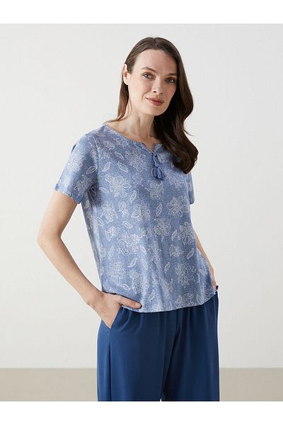 LC Waikiki Women's Blouse with Tie-Down Collar Flower