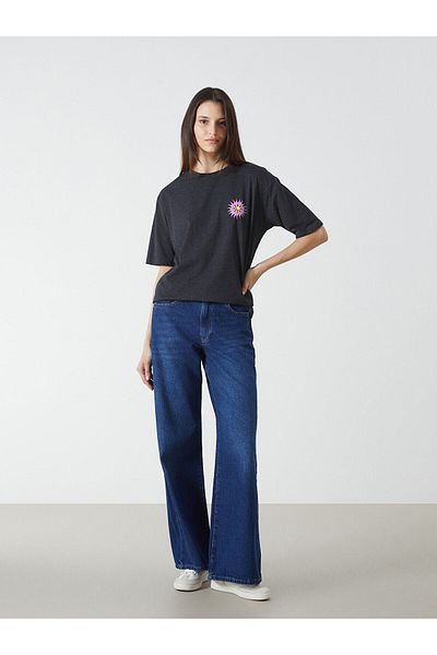 LC Waikiki Crew Neck Printed Oversize Women's T-Shirt
