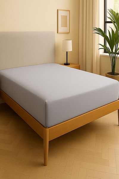 EFFE 140 X 200 cm Plain Cotton Single Elastic Fitted Combed Bed Sheet