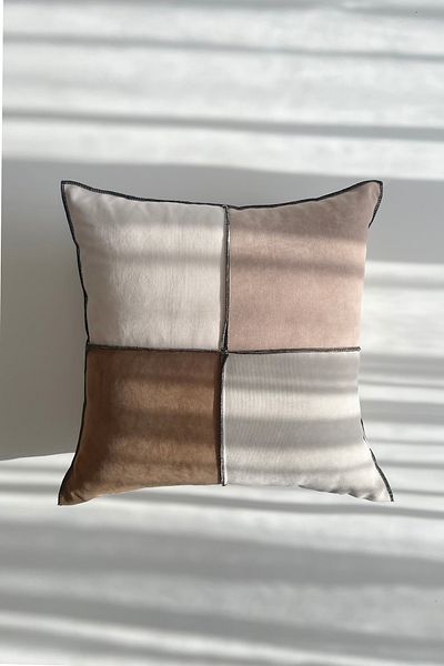 RİTMOHOME Κρέμα, Καφέ, Απλό, Απλό, Vintage, Country, Scandinavian, Bohemian 50x50 Διακοσμητικό Μαξιλάρι (ΓΕΝΝΗΜΕΝΟ ΕΣΩΤΕΡΙΚΟ)