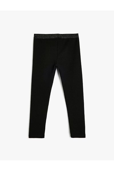 Koton New Season Leggings with Elastic Waist and Glitter Detail